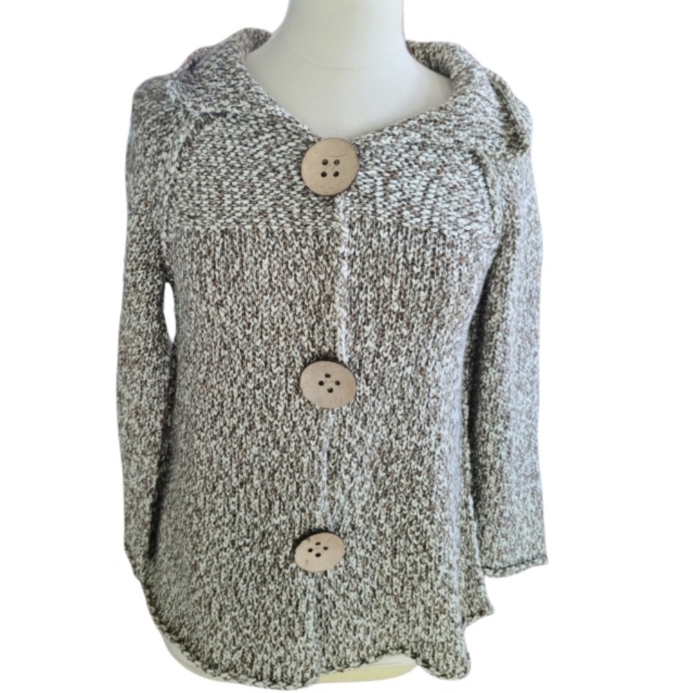 Habitat clothes to live in knit cotton blend 3 button sweater size small